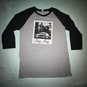 Three quarter length baseball tee